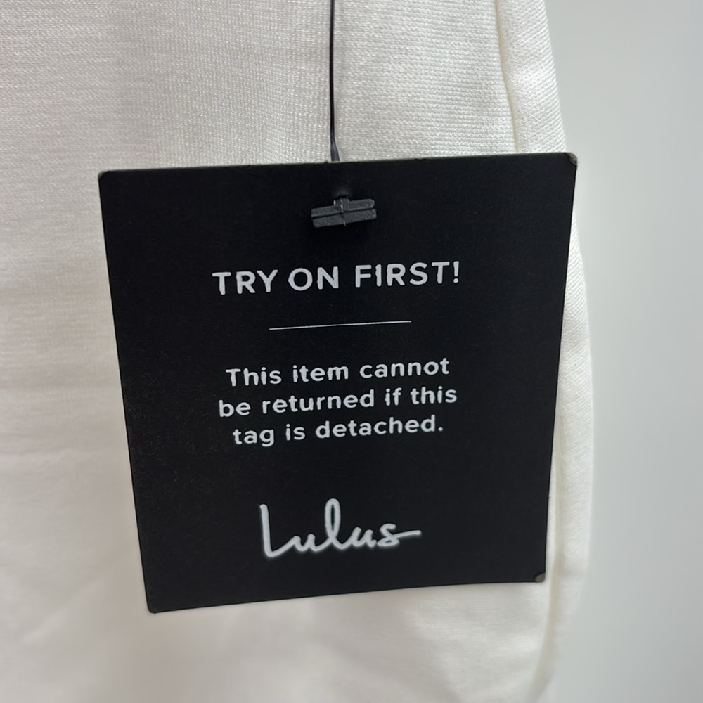 Lulus How Much I Care Ivory Off-the-Shoulder Midi Dress size S NWT - Picture 9 of 13